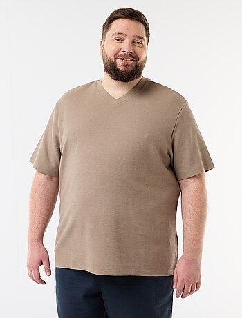 T-shirt van piquéstof met korte mouwen