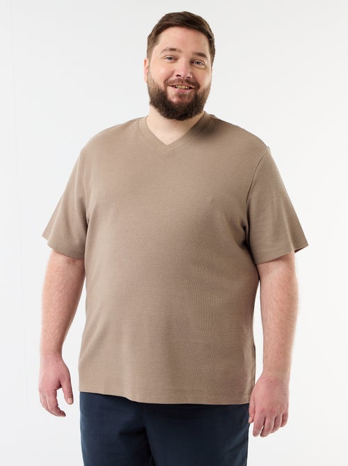 T-shirt van piquéstof met korte mouwen - Kiabi T-shirt van piquéstof met korte mouwen - Kiabi