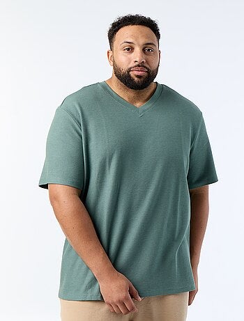 T-shirt van piquéstof met korte mouwen