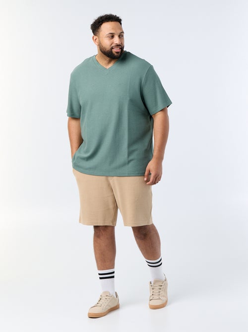 T-shirt van piquéstof met korte mouwen - Kiabi