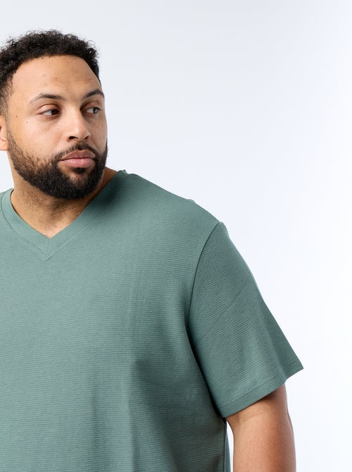 T-shirt van piquéstof met korte mouwen - Kiabi