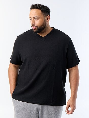 T-shirt van piquéstof met korte mouwen