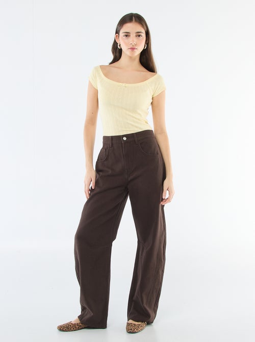 T-shirt van pointelle tricot - Kiabi