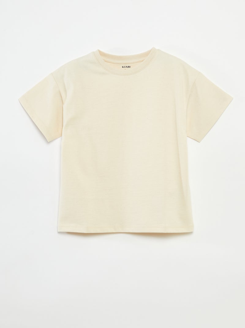 T-shirt van premium katoen BIEGE - Kiabi