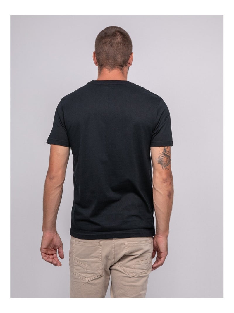 T-shirt van puur katoen met jablote-patroon. Zwart - Kiabi