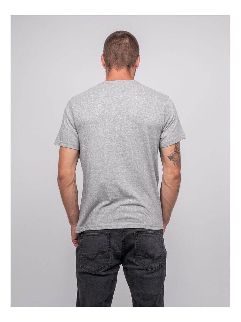 T-shirt van puur katoen met jackhorn-patroon Bosgroen - Kiabi