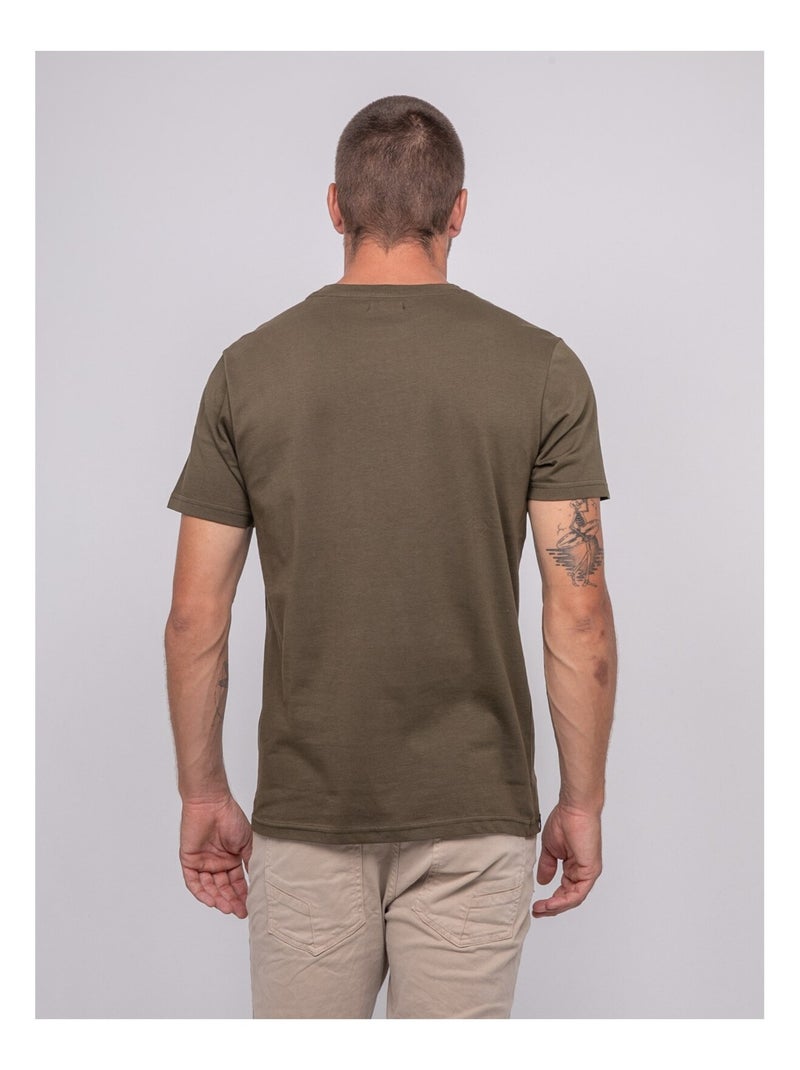 T-shirt van puur katoen met jordipal-patroon. Kaki - Kiabi