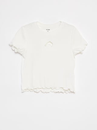 T-shirt van ribstof met hartje