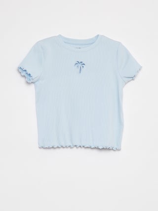 T-shirt van ribstof met hartje