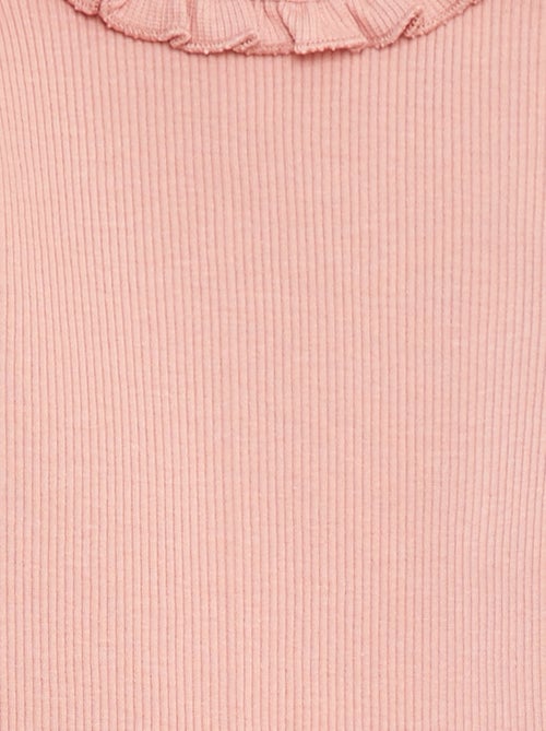 T-shirt van ribstof met lange mouw - Kiabi