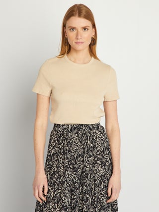 T-shirt van ribtricot
