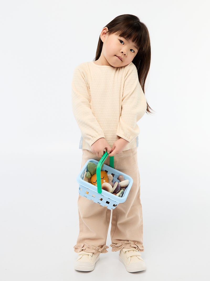 T-shirt van ribtricot met decoratieve knoopjes Wit - Kiabi