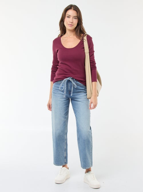 T-shirt van ribtricot met lange mouw - Kiabi T-shirt van ribtricot met lange mouw - Kiabi