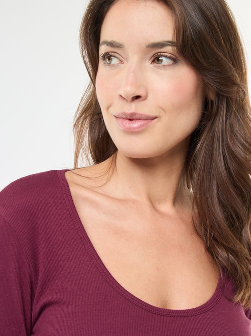 T-shirt van ribtricot met lange mouw - Kiabi T-shirt van ribtricot met lange mouw - Kiabi