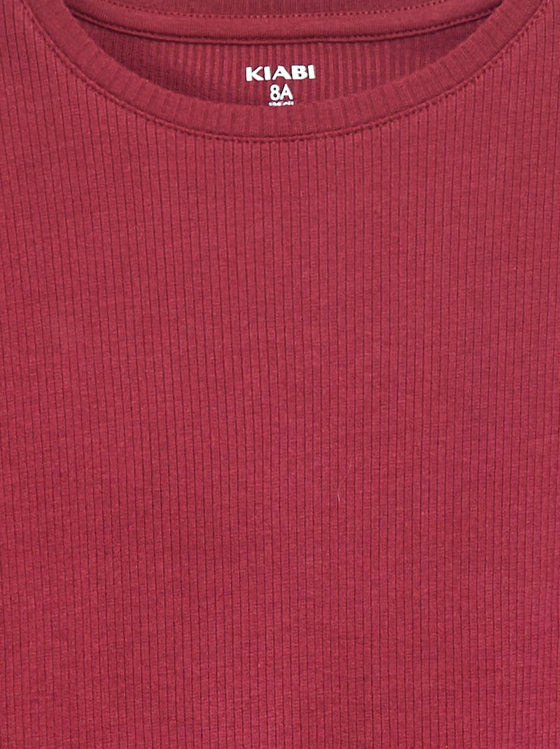 T-shirt van ribtricot rood - Kiabi