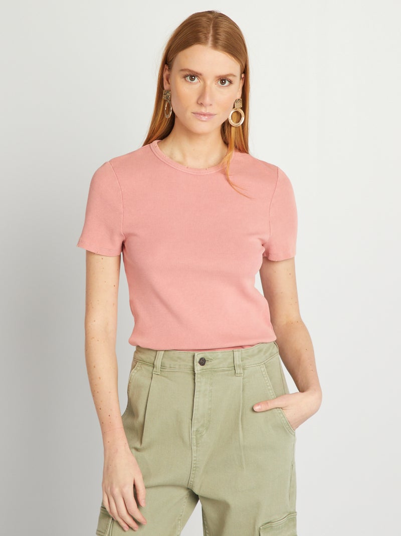 T-shirt van ribtricot ROSE - Kiabi