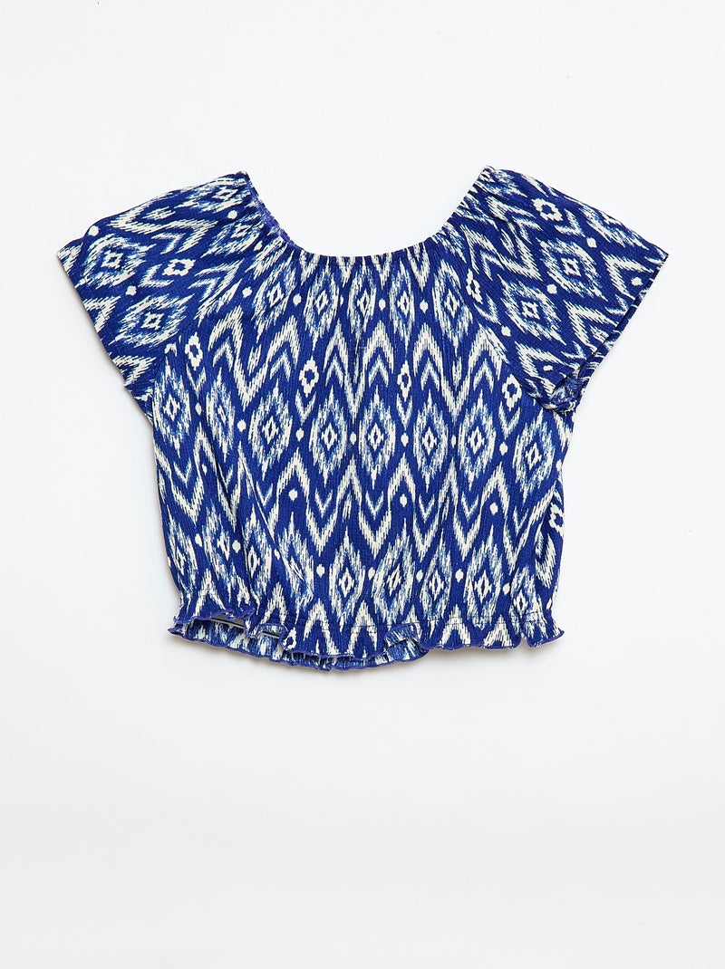 T-shirt van stretchjersey Blauw - Kiabi