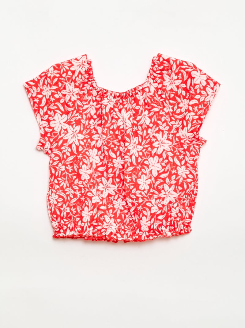T-shirt van stretchjersey Rood - Kiabi