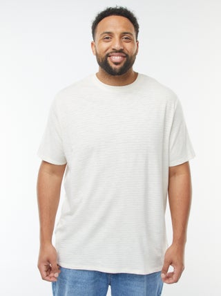 T-shirt van textuurtricot met korte mouw