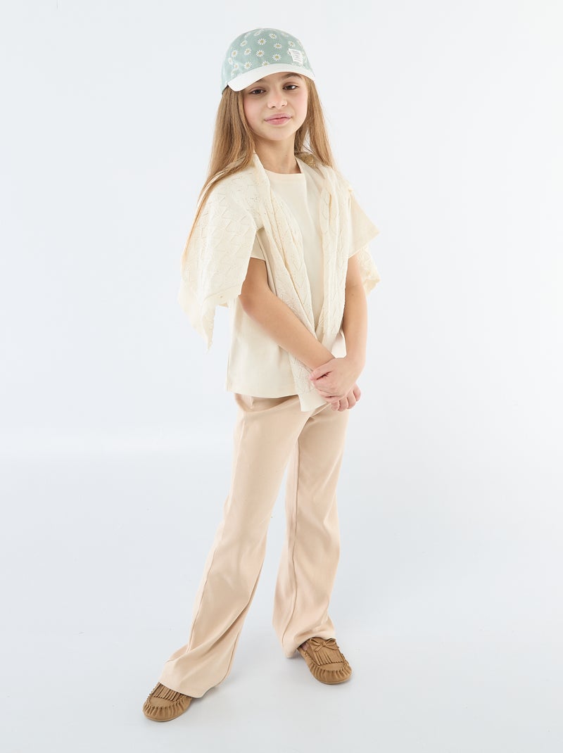 T-shirt van Tough Cotton met korte mouwen Biege - Kiabi