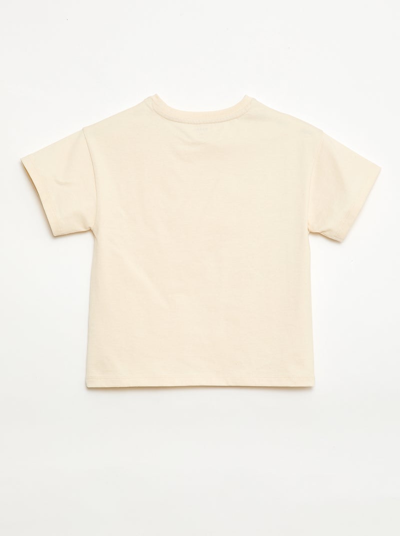 T-shirt van Tough Cotton met korte mouwen Biege - Kiabi