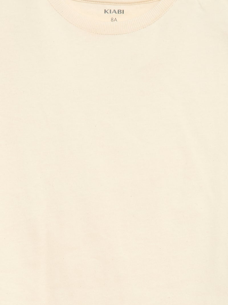 T-shirt van Tough Cotton met korte mouwen Biege - Kiabi