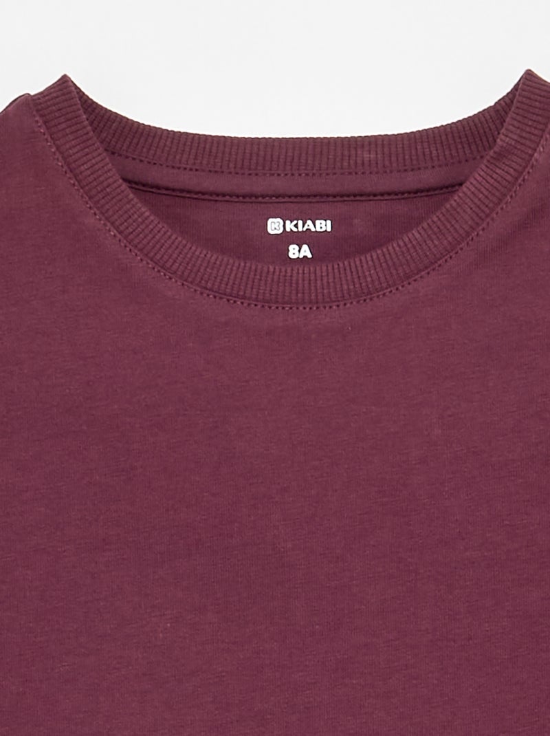 T-shirt van Tough Cotton met korte mouwen Paars - Kiabi