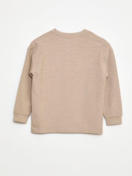 T-shirt van tricot met borduursel - Kiabi