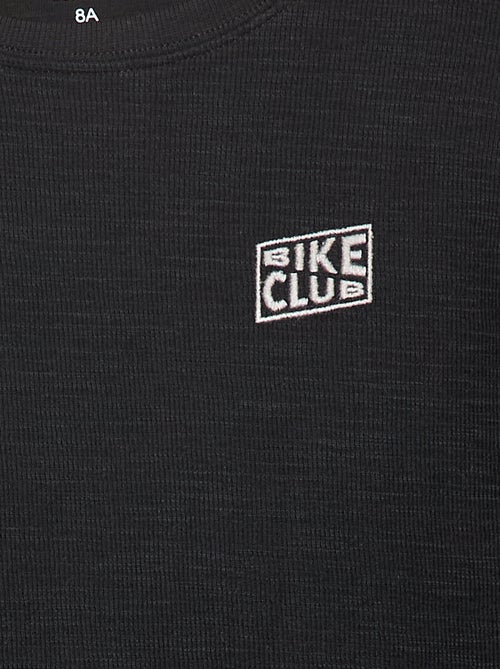 T-shirt van tricot met borduursel - Kiabi