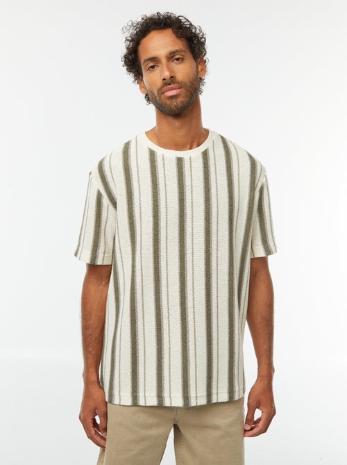 T-shirt van tricot met korte mouw - Kiabi