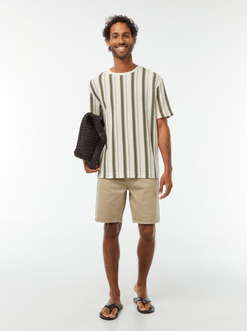 T-shirt van tricot met korte mouw - Kiabi