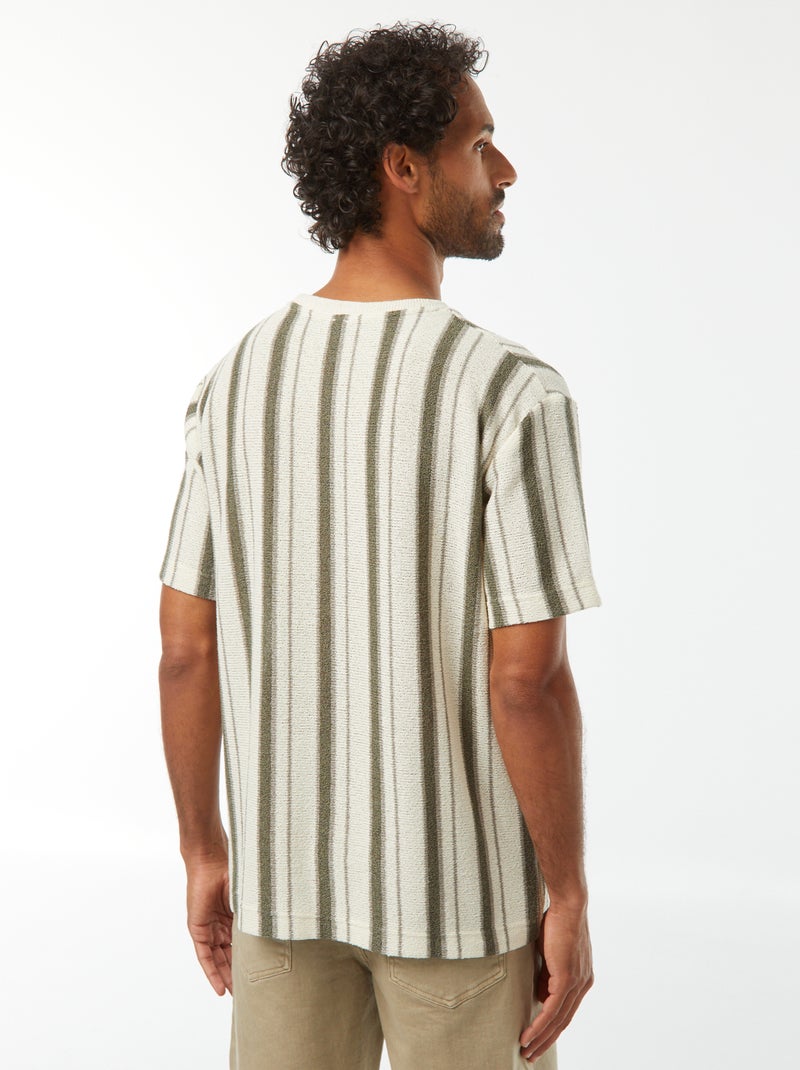 T-shirt van tricot met korte mouw Biege - Kiabi