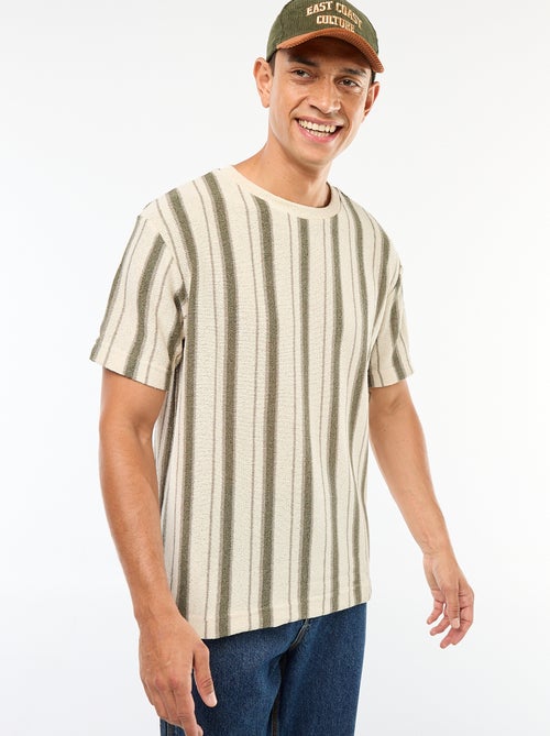 T-shirt van tricot met korte mouw - Kiabi