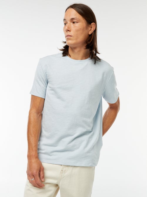 T-shirt van tricot met korte mouwen - Kiabi