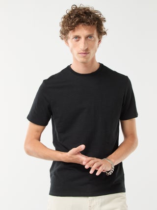 T-shirt van tricot met korte mouwen