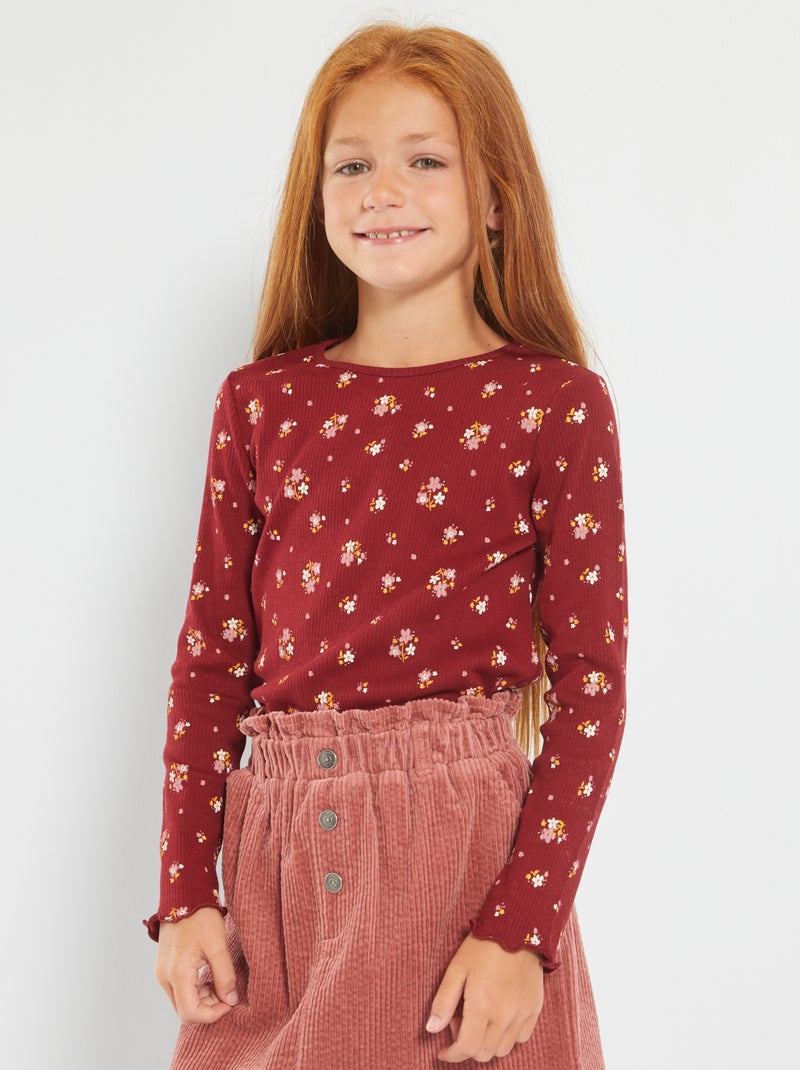 T-shirt van tricot met print ROOD - Kiabi
