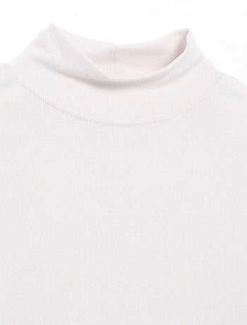 T-shirt van wolmix met colkraag