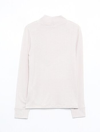 T-shirt van wolmix met colkraag