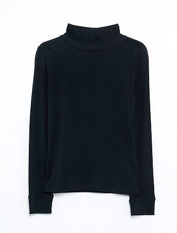 T-shirt van wolmix met colkraag