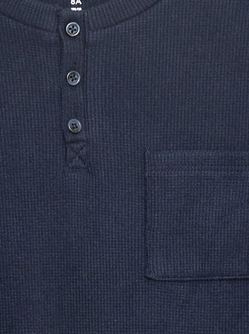 T-shirt van zachte tricot met borstzakje - Kiabi