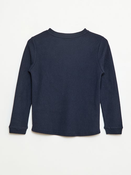 T-shirt van zachte tricot met borstzakje - Kiabi