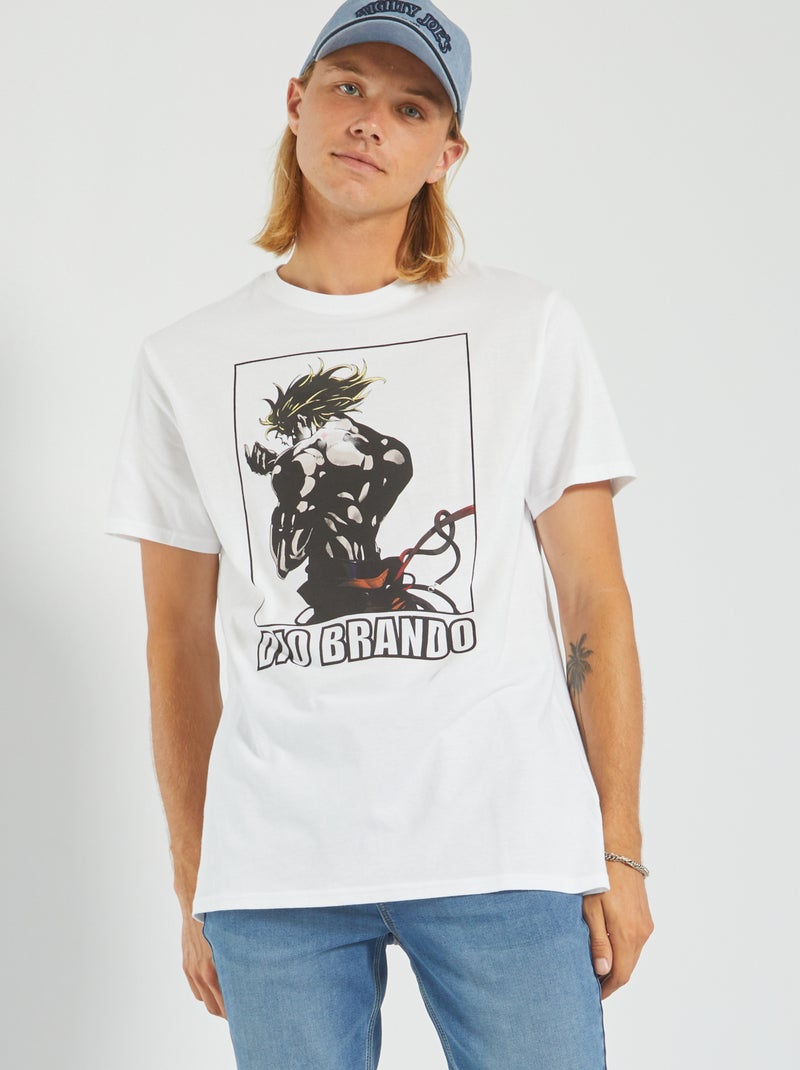 T-shirt van zuiver katoen met print wit - Kiabi