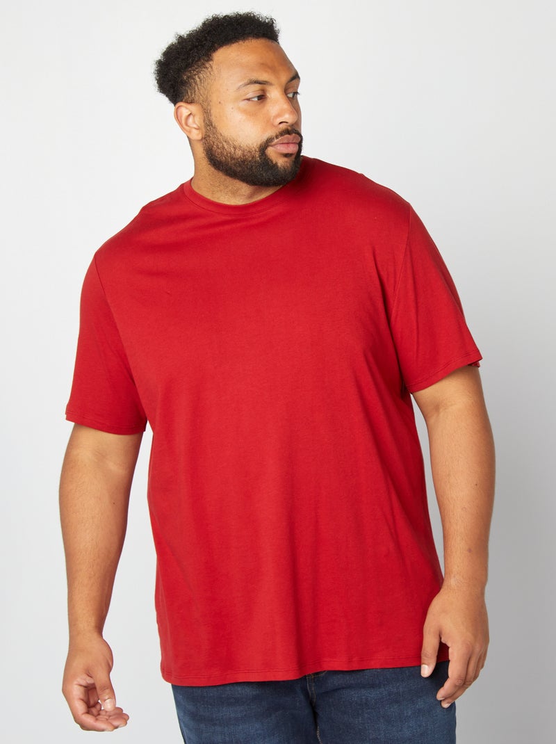 T-shirt van zuiver katoen ROOD - Kiabi