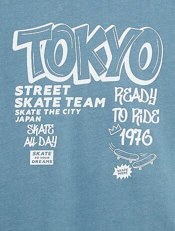 T-shirt vintage imprimé skate à manches courtes