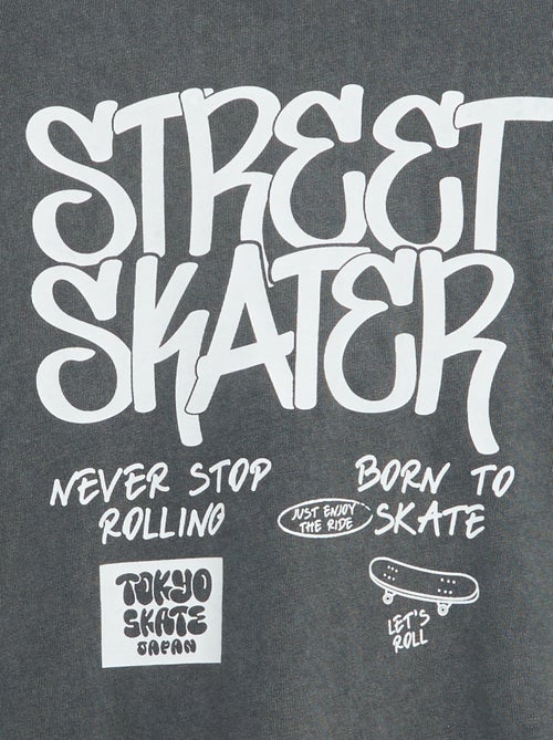 T-shirt vintage imprimé skate à manches courtes - Kiabi