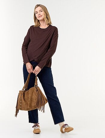 T-shirt voor borstvoeding met overslag