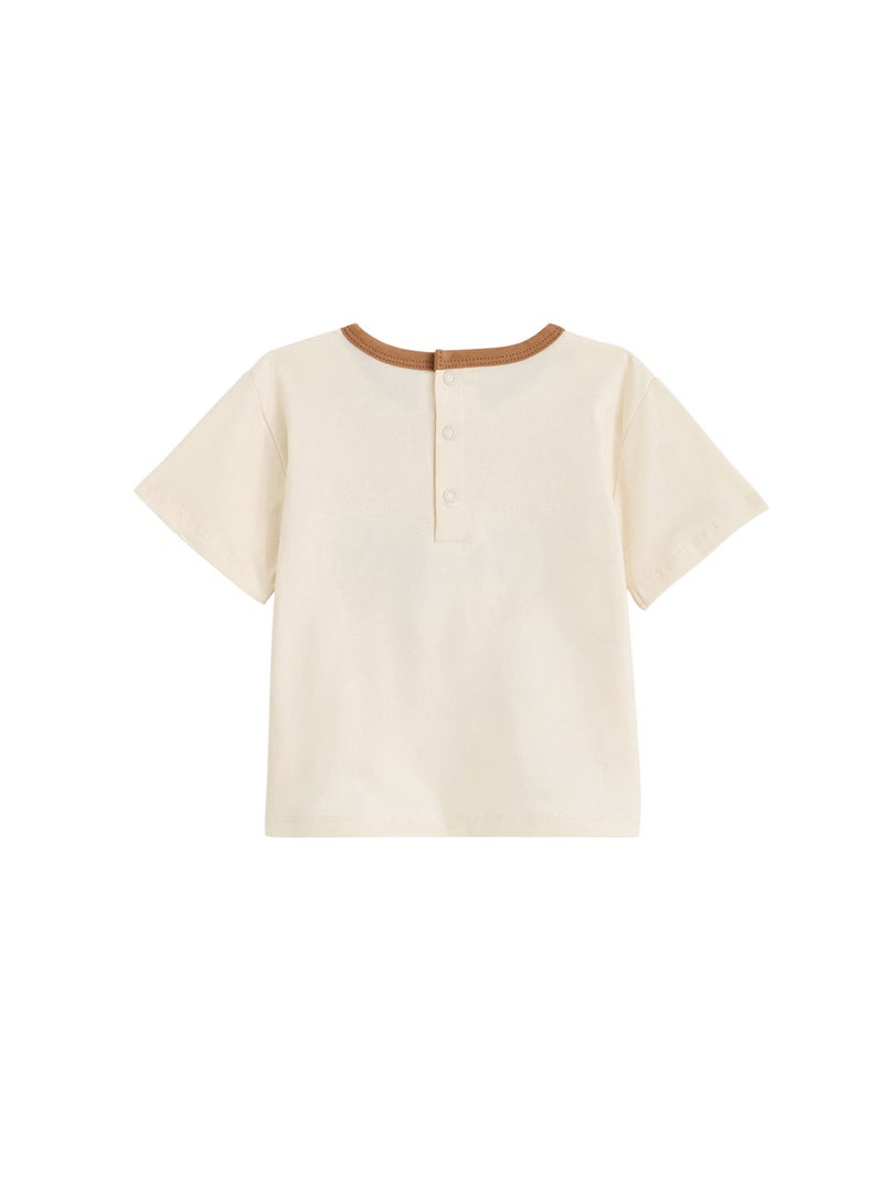 T-shirt voor kinderen Kansas City Zandbeige - Kiabi