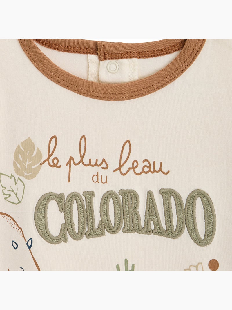 T-shirt voor kinderen Kansas City Zandbeige - Kiabi