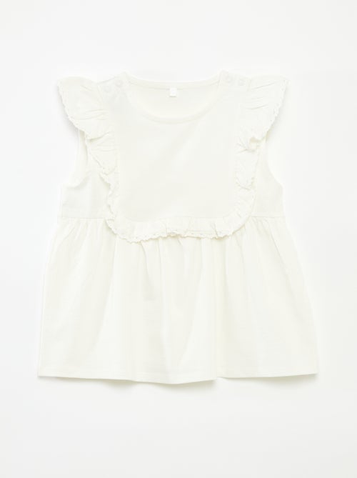 T-shirt zonder mouwen met ruches - So Easy - Kiabi