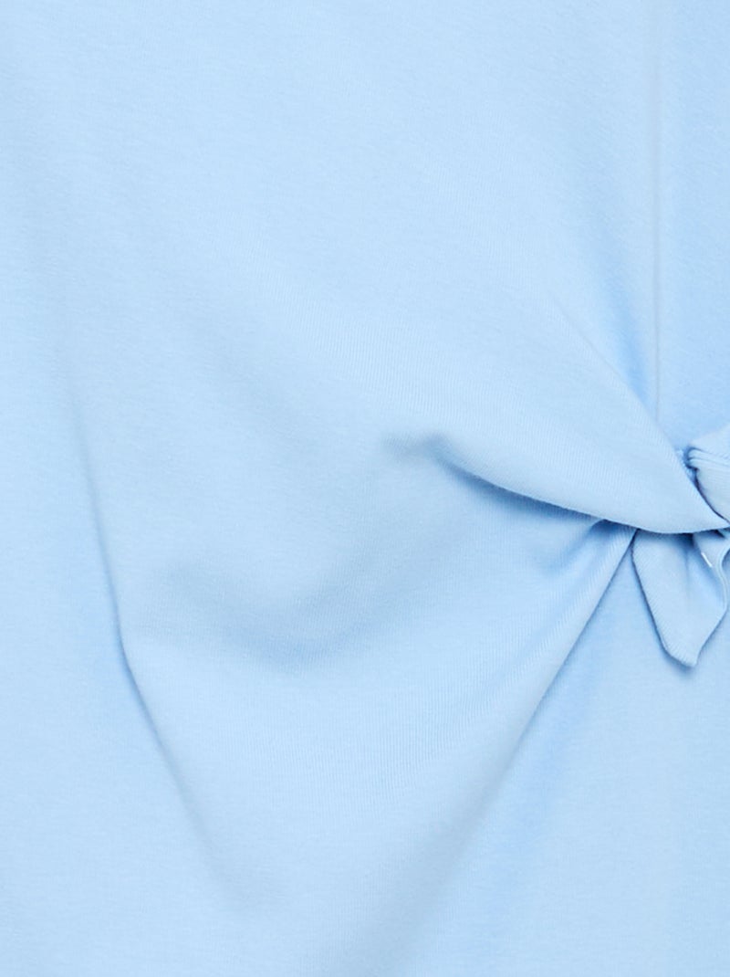 T-shirtjurk met knoop aan de zijkant Blauw - Kiabi